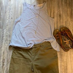 Loft Dyed Denim Pants with Raw Hem